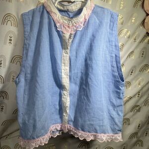 Vintage Charming Kids Casual Dress with Pink Lace Trim